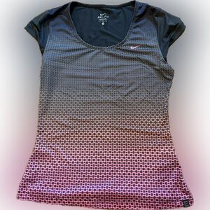 Nike Women's Dri-FIT Gradient Tee - Black and Pink